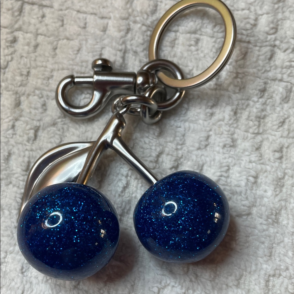 Blue Glitter Blueberry Keychain
